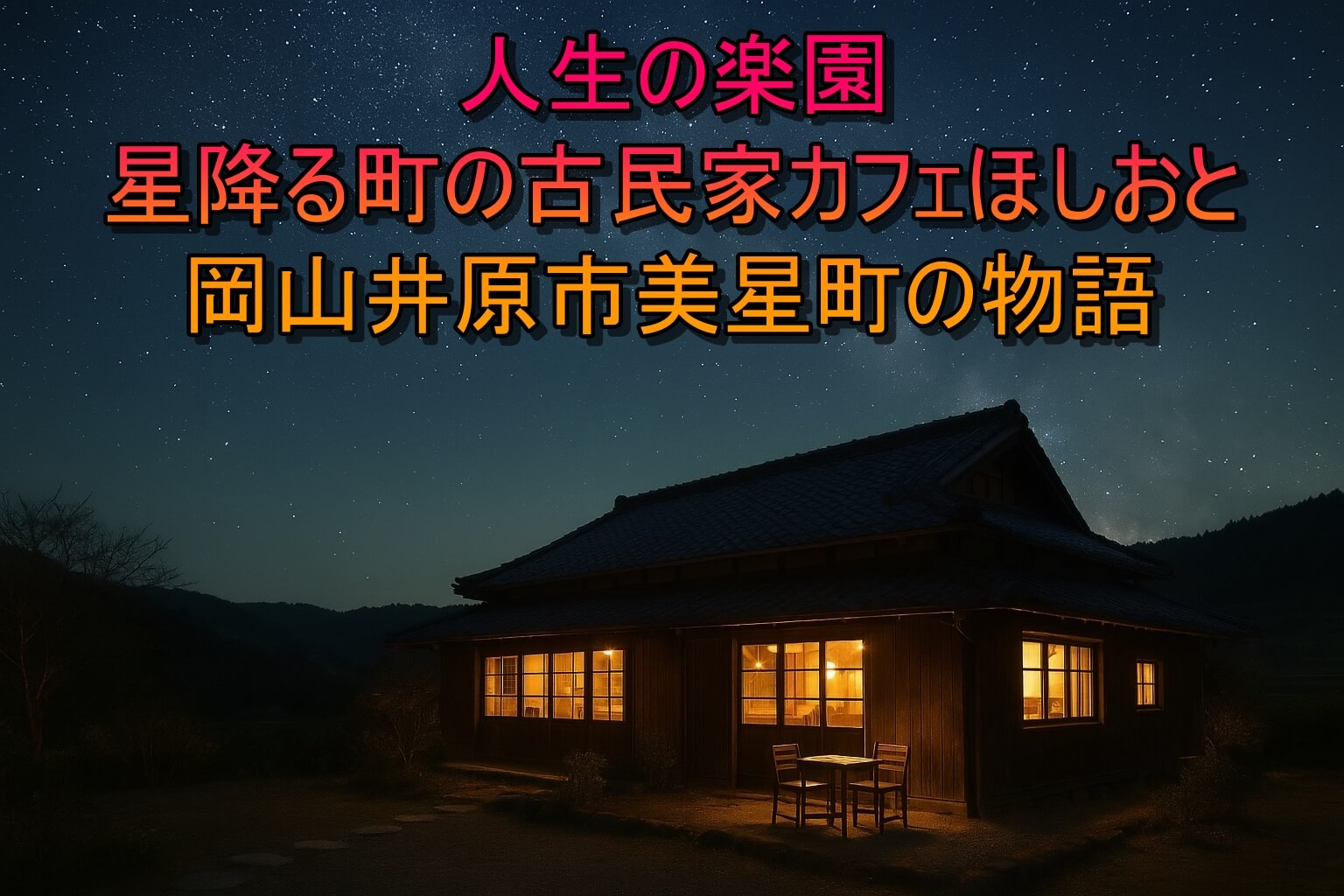 人生の楽園 星降る町の古民家カフェほしおと岡山井原市美星町の物語