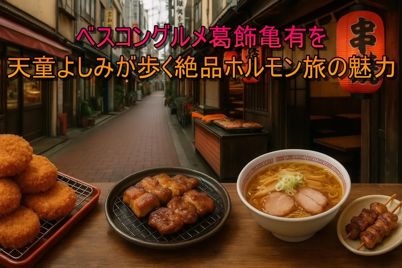 ベスコングルメ葛飾亀有を天童よしみが歩く絶品ホルモン旅の魅力