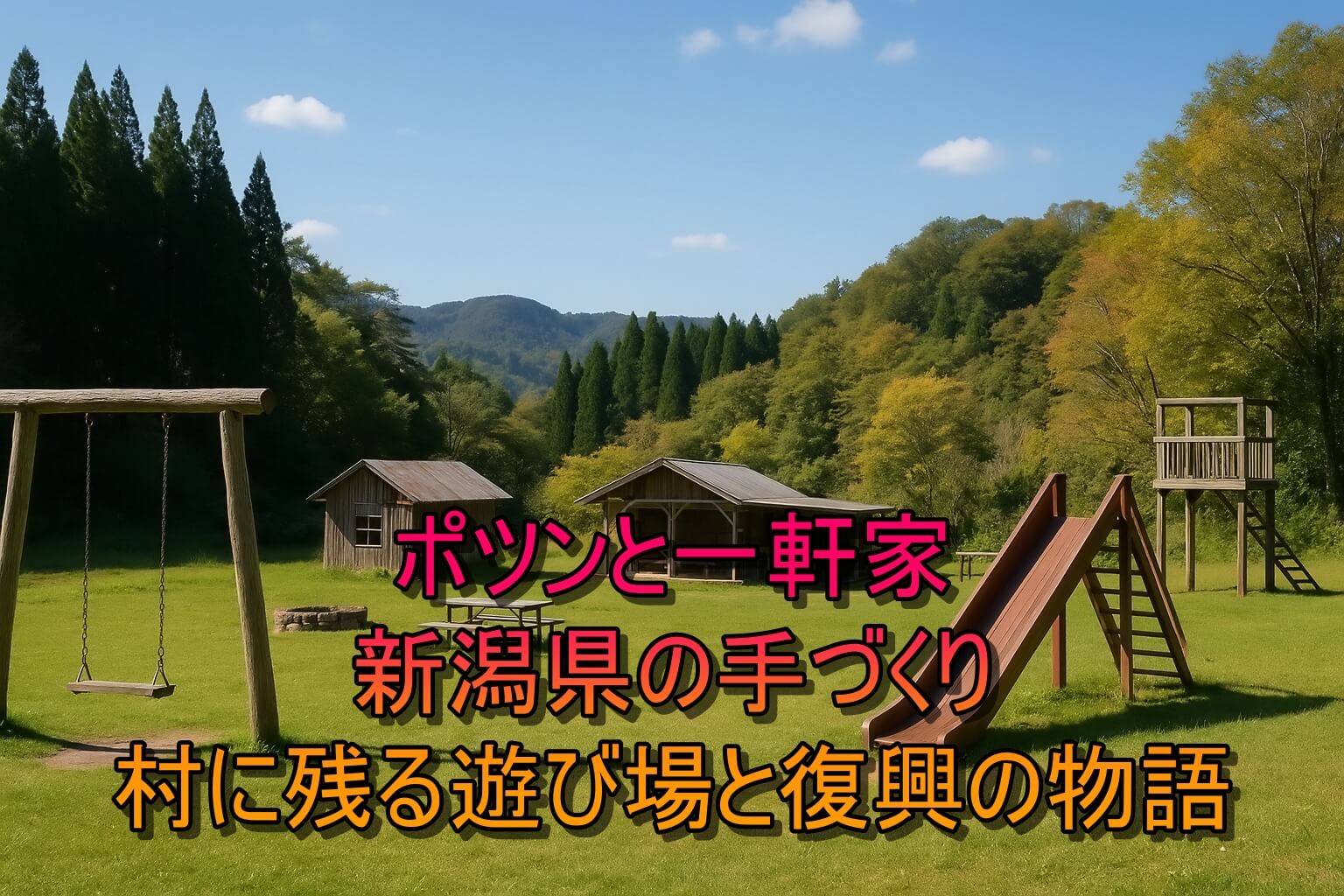 ポツンと一軒家新潟県の手づくり村に残る遊び場と復興の物語