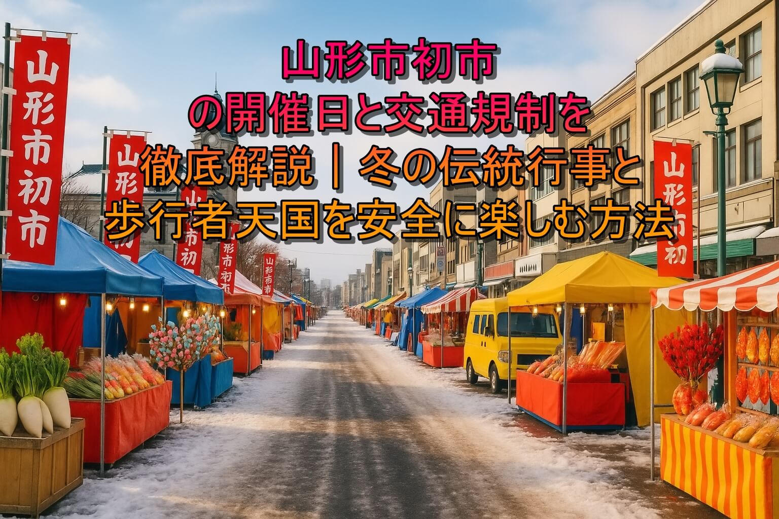山形市初市の開催日と交通規制を徹底解説｜冬の伝統行事と歩行者天国を安全に楽しむ方法