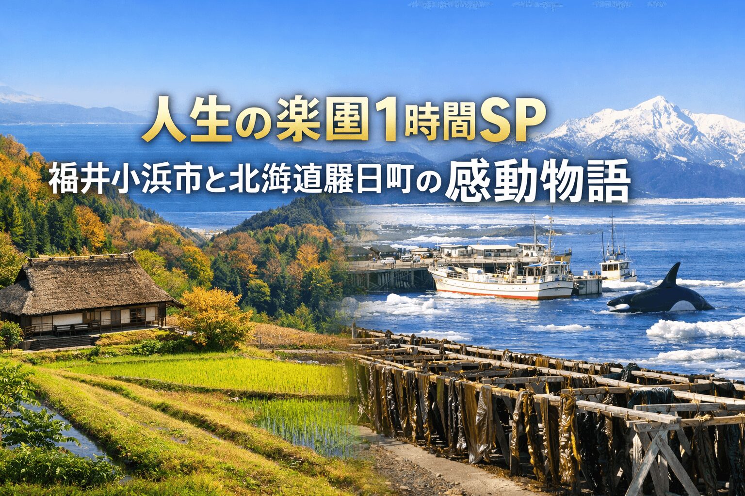 人生の楽園1時間SP福井小浜市古民家宿こはると北海道羅臼町体験宿kobustayの感動物語