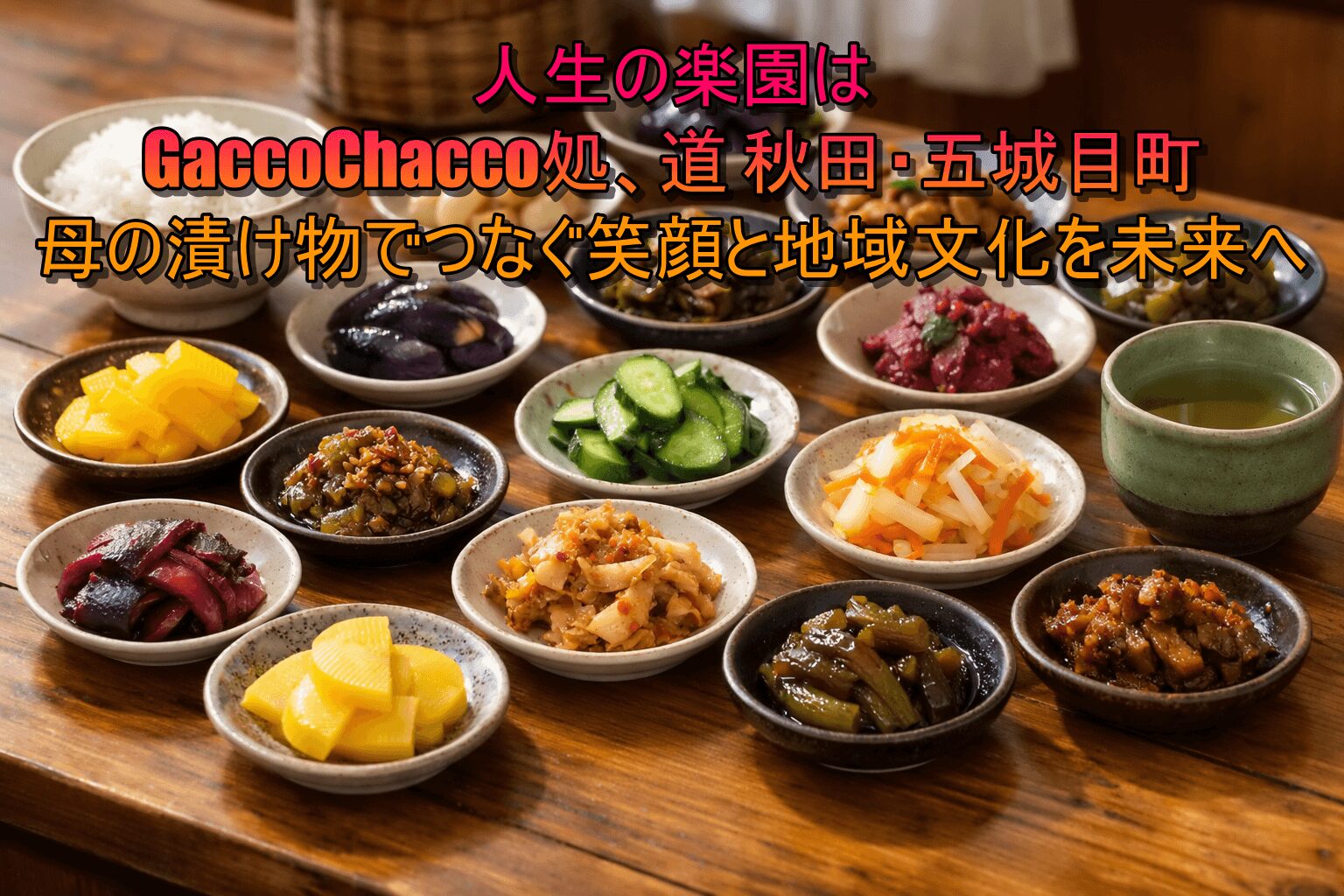 人生の楽園はGaccoChacco処、道 秋田・五城目町母の漬け物でつなぐ笑顔と地域文化を未来へ