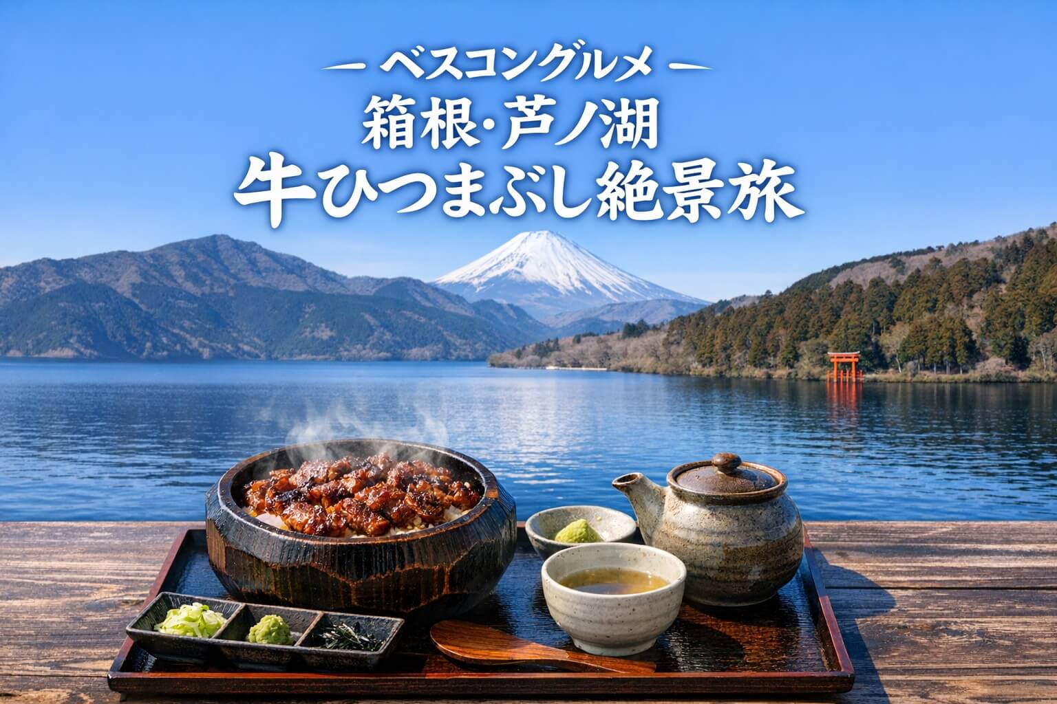ベスコングルメ箱根・芦ノ湖で牛ひつまぶし絶景旅！茶屋本陣 畔屋｜cafe KOMON 湖紋1月18日（日）