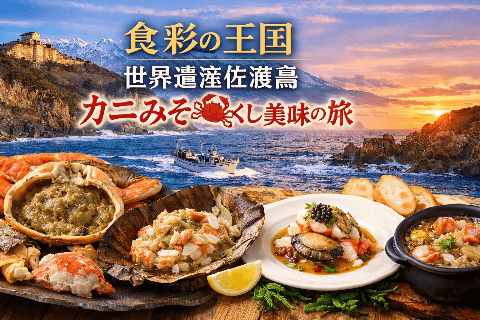 食彩の王国 世界遺産佐渡島 カニみそ尽くし美味の旅！1月17日放送