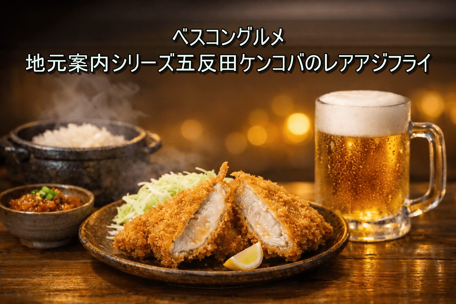 ベスコングルメ酒肴あおもん五反田ケンコバのレアアジフライ！地元案内シリーズ