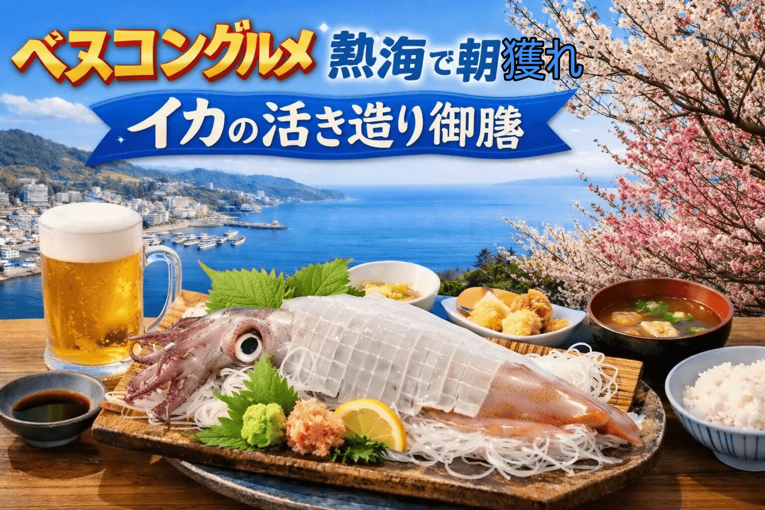 ベスコングルメ 熱海で朝獲れイカの活き造り御膳「いなほ」！2月15日放送