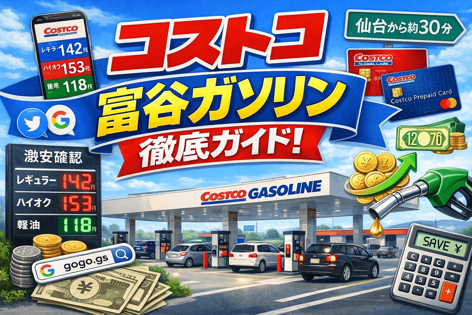 コストコ富谷ガソリンステーション節約テク10選 会員必見情報！