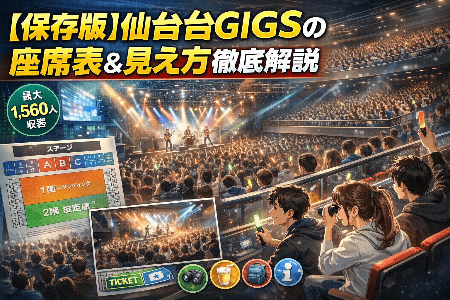 【保存版】仙台GIGSの座席表＆見え方｜2階/指定/スタンディング完全解説