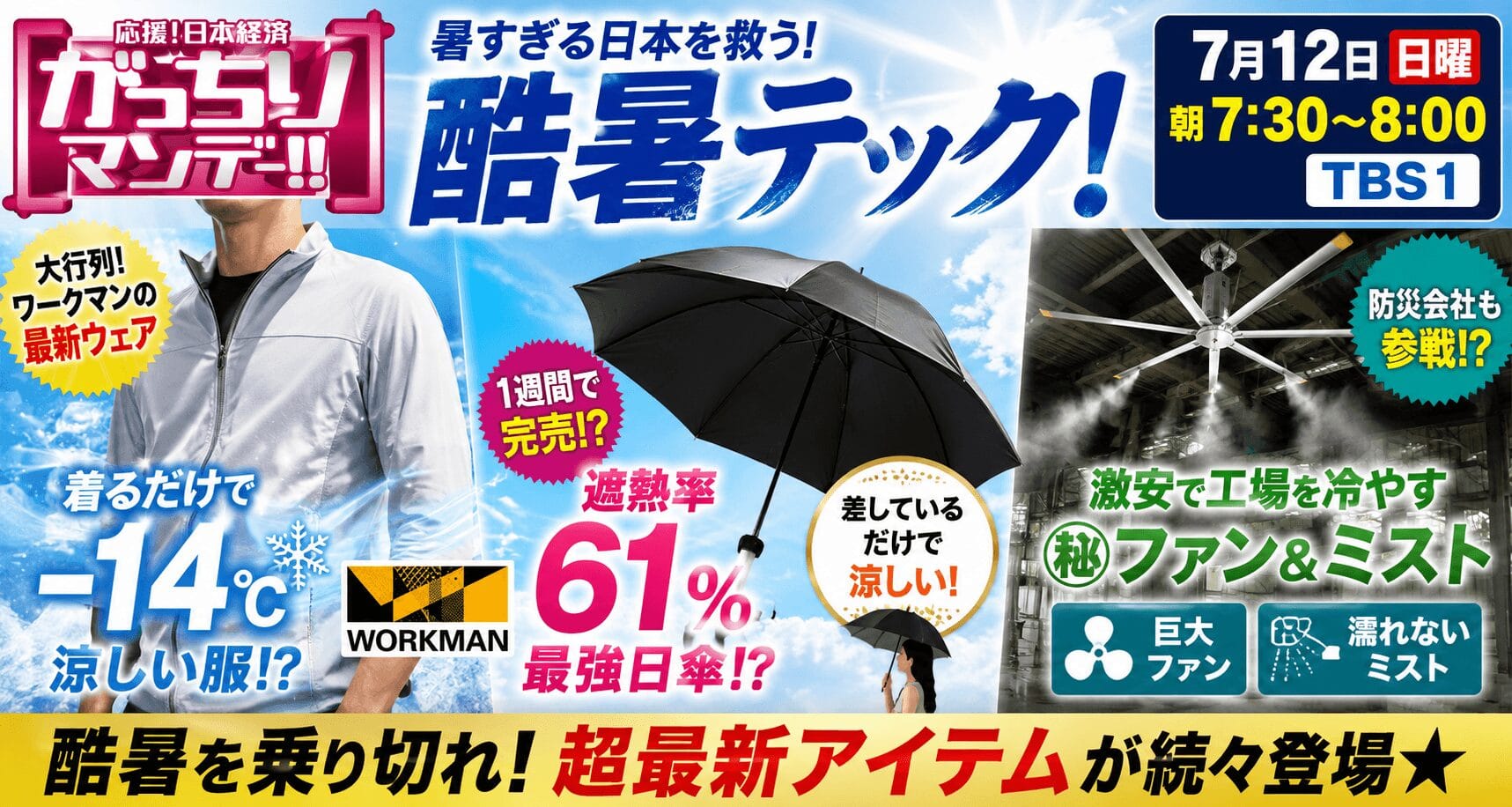 がっちりマンデー酷暑テック!着るだけで涼しい秘密!