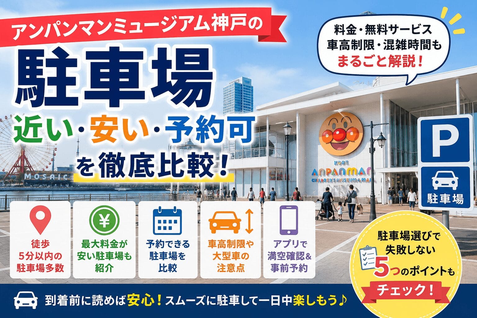 アンパンマンミュージアム神戸の駐車場｜近い・安い・予約可を徹底比較