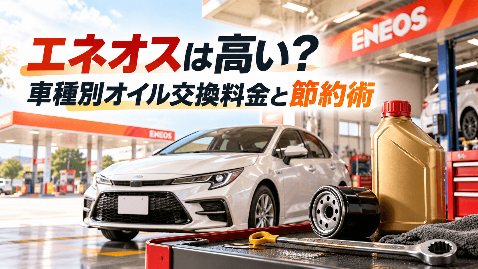 エネオスは高い？車種別オイル交換料金と節約術！